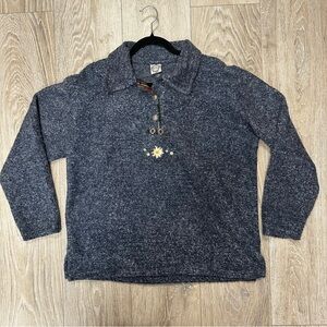 St Peter Trachten blue fleece sweater